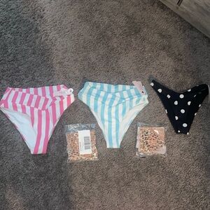 NWT Three victorias secret bathing suit bottoms size XS